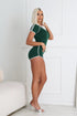 Yumi Contrast Piping Collared Top & Shorts SET